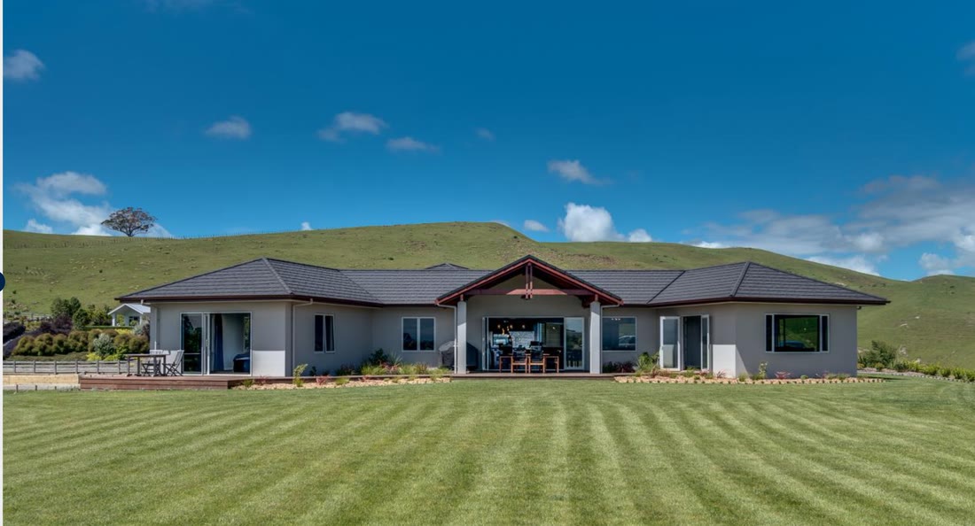 Single-storey new home with established lawn